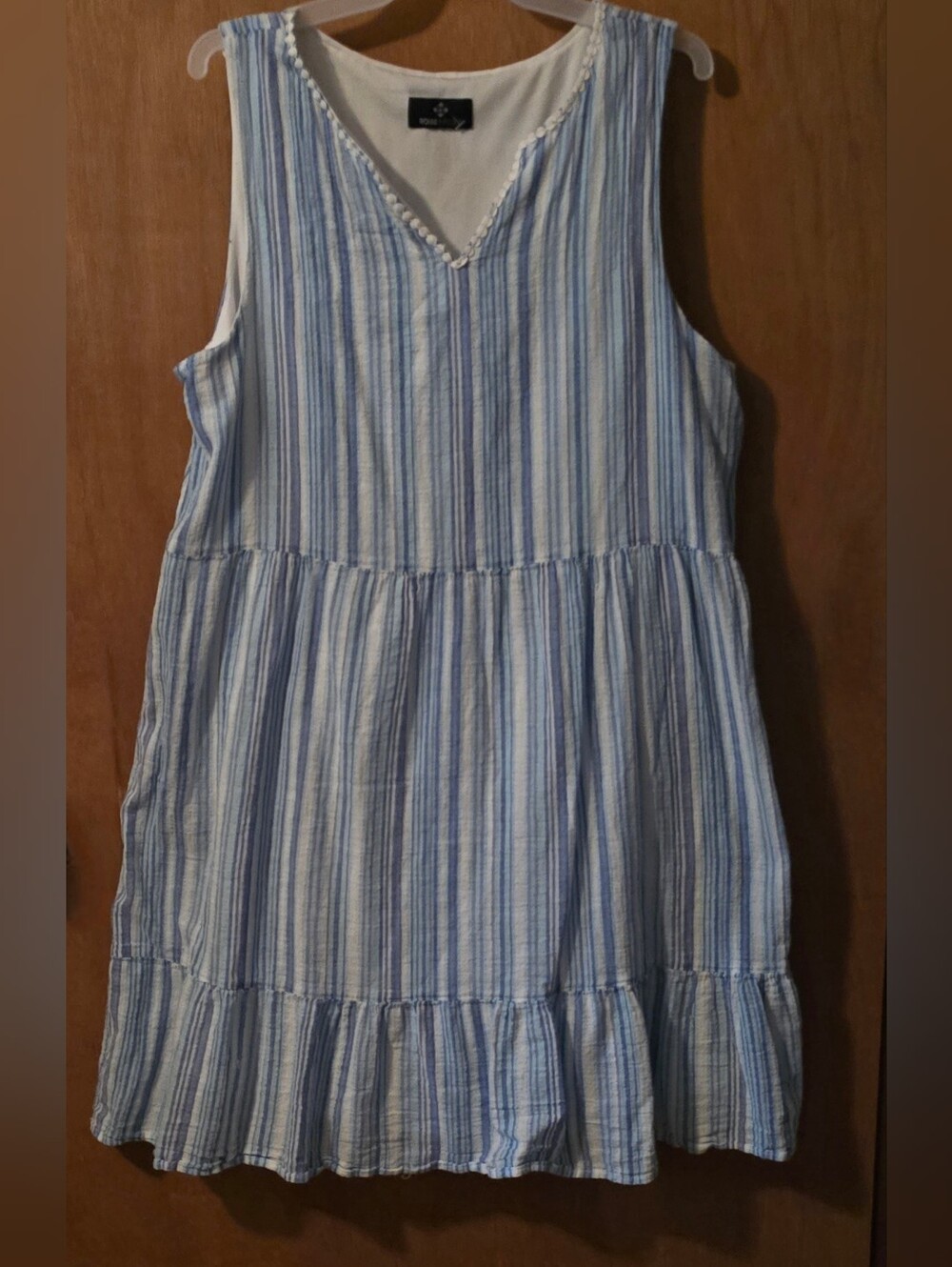 Sleeveless Blue Stripe Dress - Lightweight Summer Style